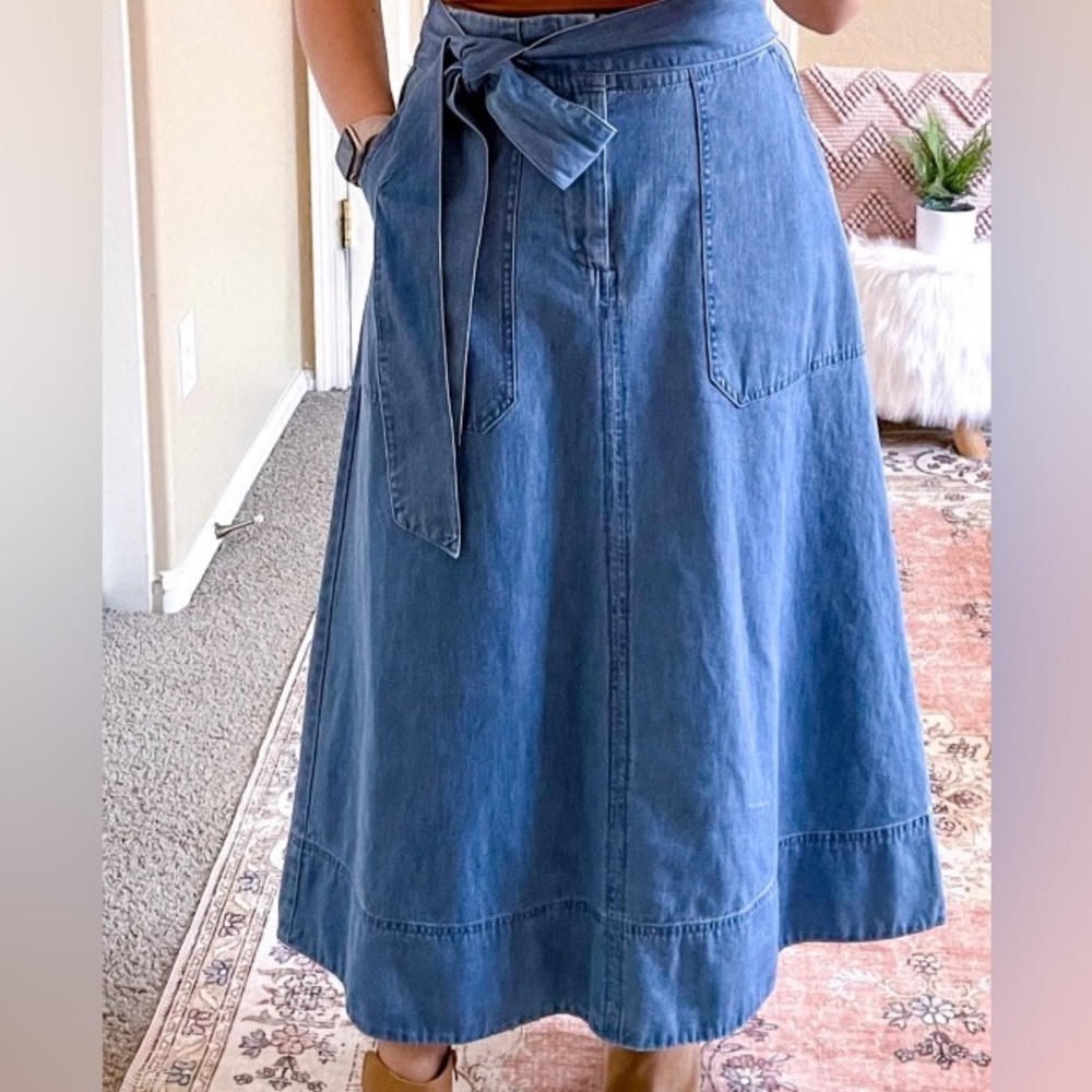 Target- Midi Jean Skirt with Tie Waist